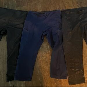 Black and Navy Leggings Trio Set